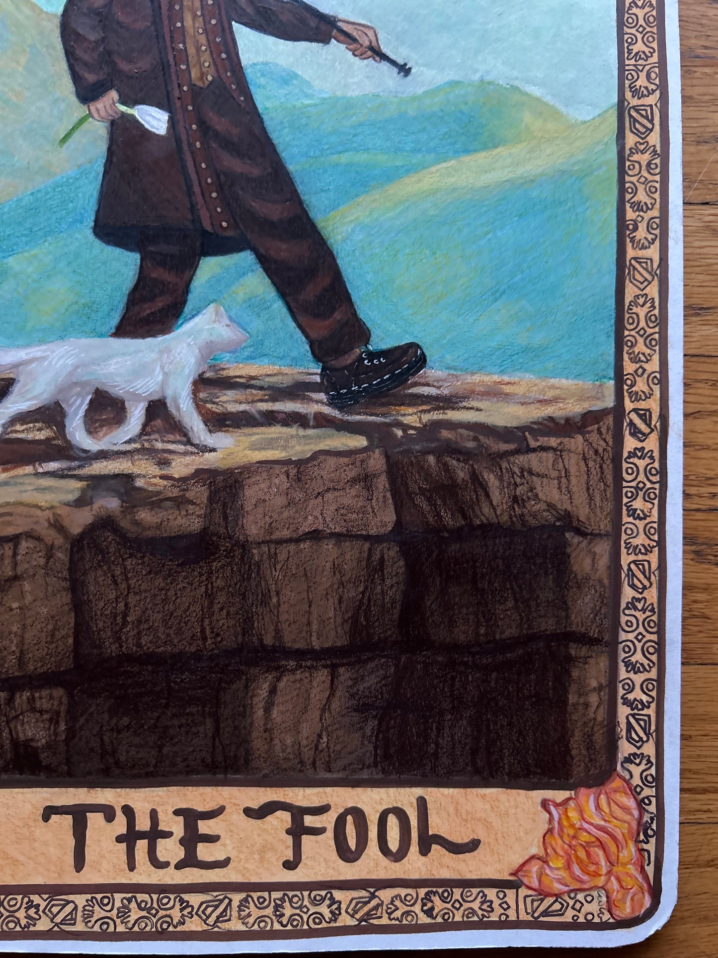 Carte de tarot « Le Fou » à la gouache ! (Œuvre originale)