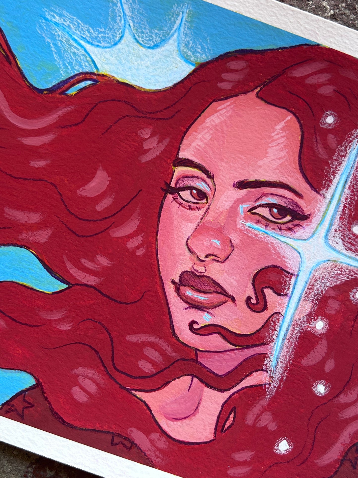 “The Iridescent eye” in Gouache! (ORIGINAL artwork)