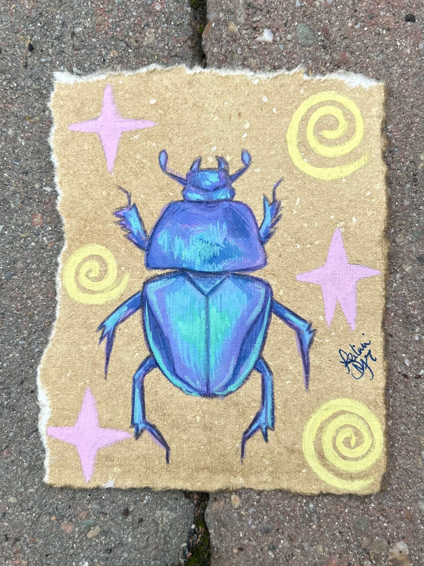 “La La Beetle” in gouache! (ORIGINAL artwork)