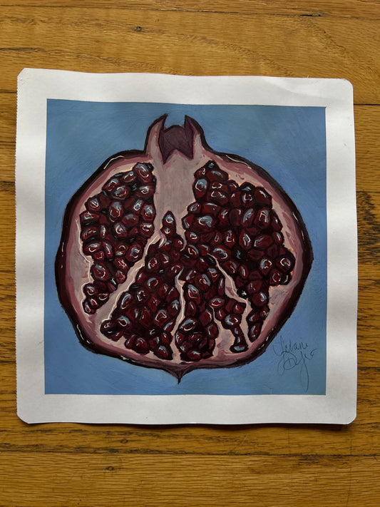 Pomegranate Study in Gouache! (ORIGINAL artwork)