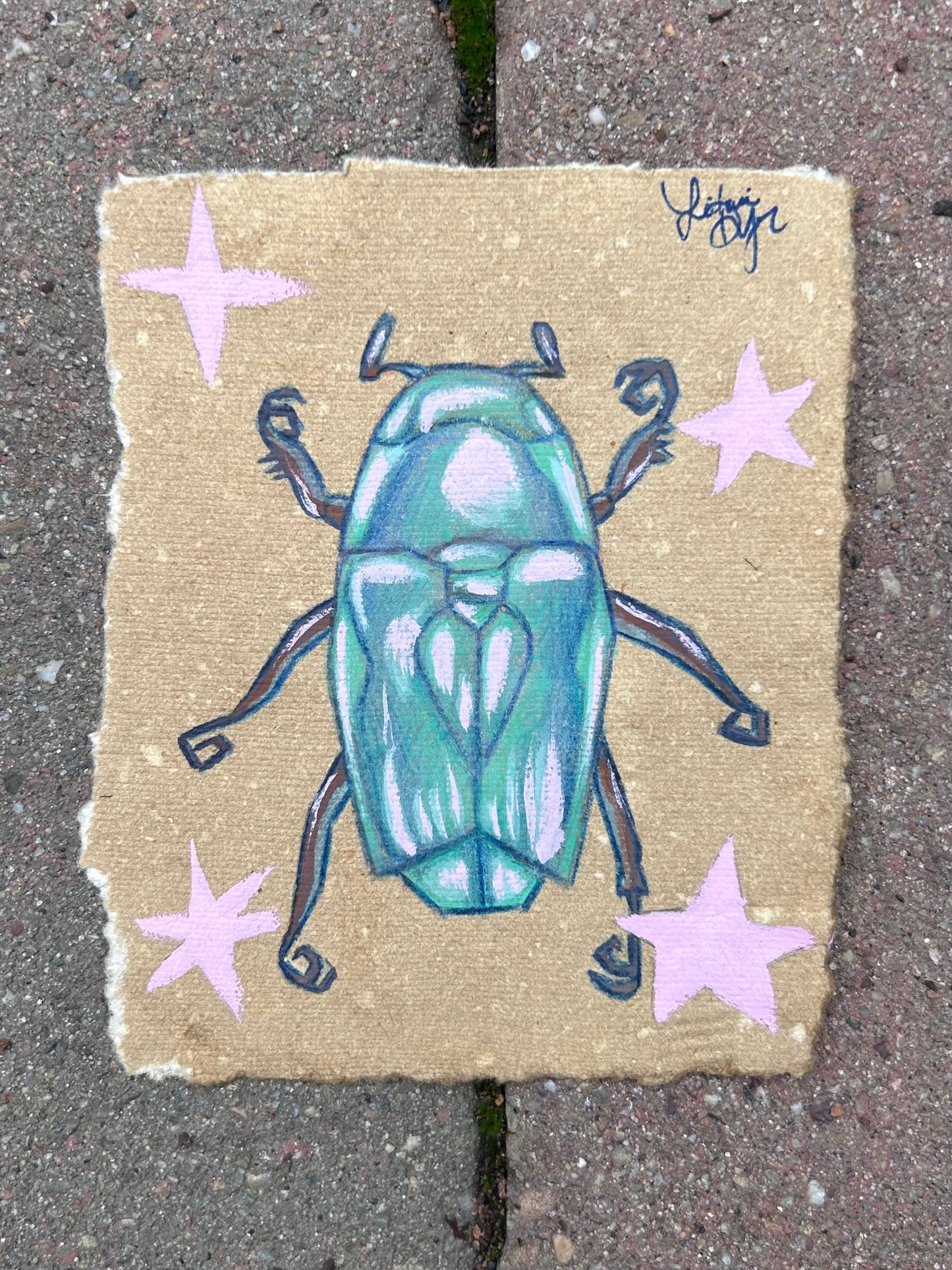 “Loopsie Beetle” in gouache! (ORIGINAL artwork)