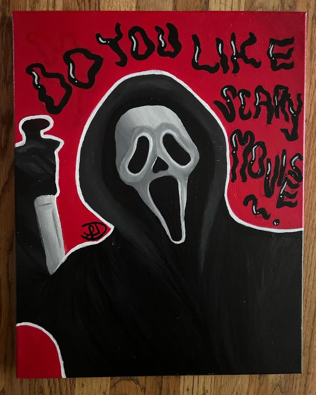 « Aimes-tu les films d'horreur ? » à la peinture acrylique !