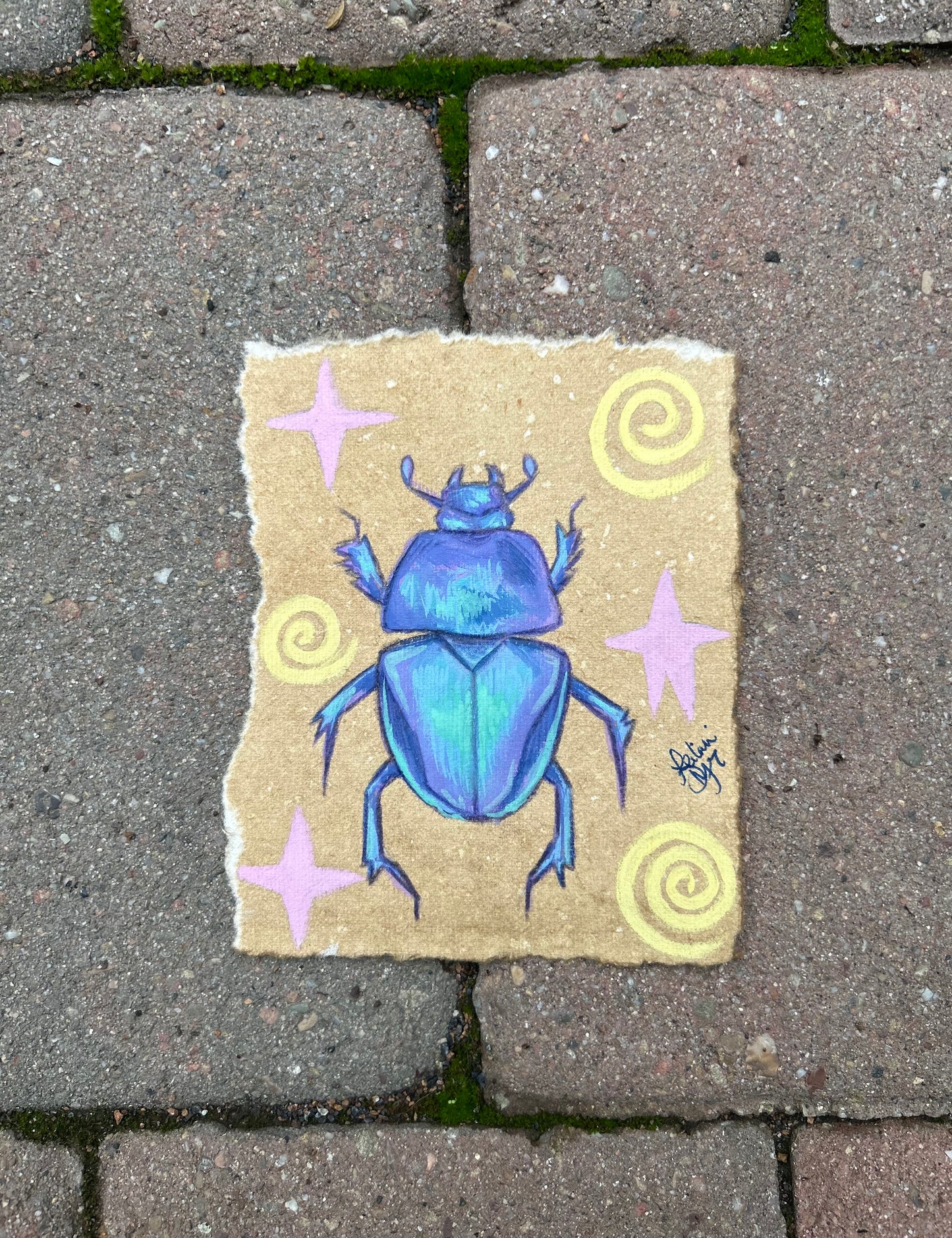 “La La Beetle” in gouache! (ORIGINAL artwork)