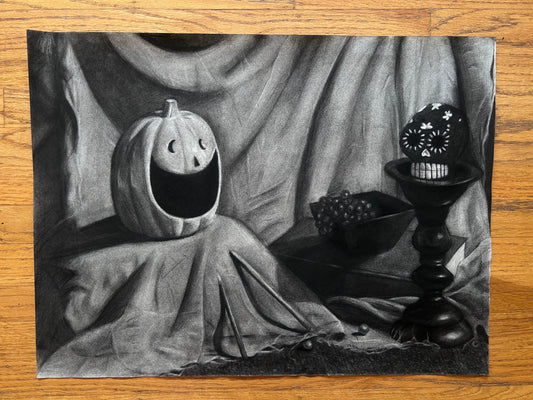 “Astral Pumpkin” In Charcoal! (ORIGINAL artwork)