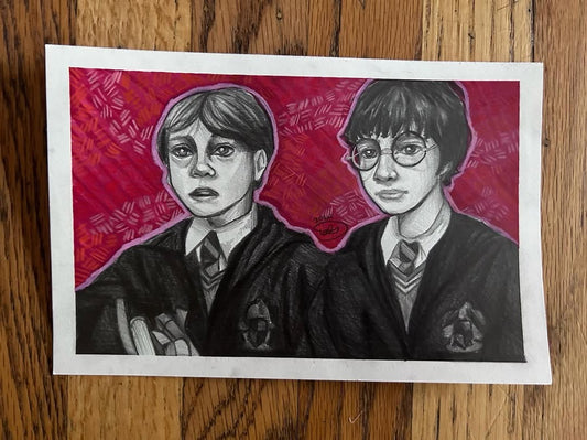 Ron & Harry in Graphite! (ORIGINAL artwork)